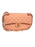 Chanel Beige Quilted Top Handle Flap Bag
