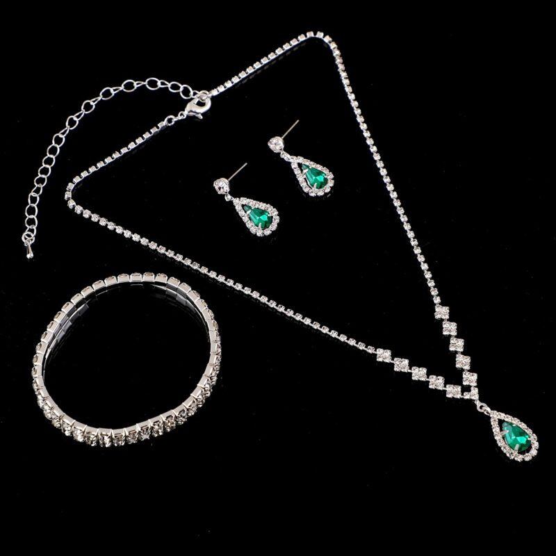 Luxe Cubic Zirconia Festoon Necklace & Earrings Set