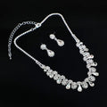 Crystal Y-Drop Necklace & Long Earrings Set